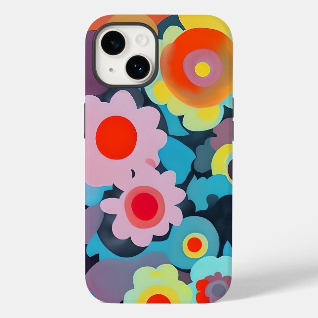 Retro-Mod-Blumen  Case-Mate iPhone 14 Hülle (Rückseite)