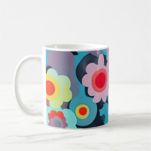 Retro-Mod-Blumen Kaffeetasse