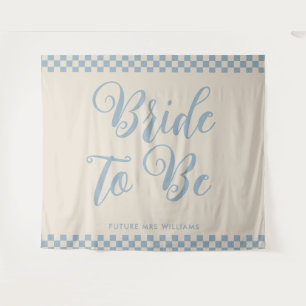 Retro Mod Braut zum Hochzeitsbrause-Backdrop Wandteppich