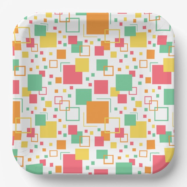 Retro Mod Citrus Pappteller (Vorderseite)