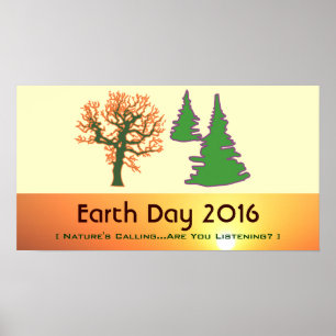 Retro Mod Earth Day 2016 Print Poster