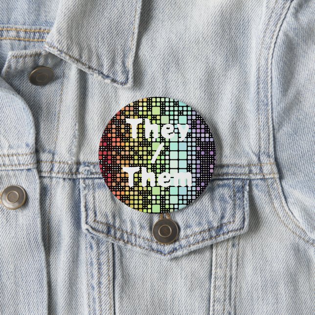 Retro Mod Geometric Groovy Funky Neurogender Pride Button (Beispiel)