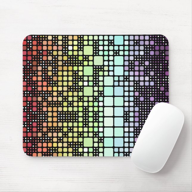 Retro Mod Geometric Groovy Funky Neurogender Pride Mousepad (Mit Mouse)