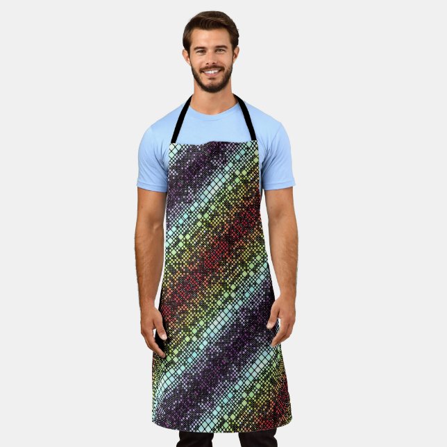 Retro Mod Geometric Groovy Funky Neurogender Pride Schürze (Getragen)