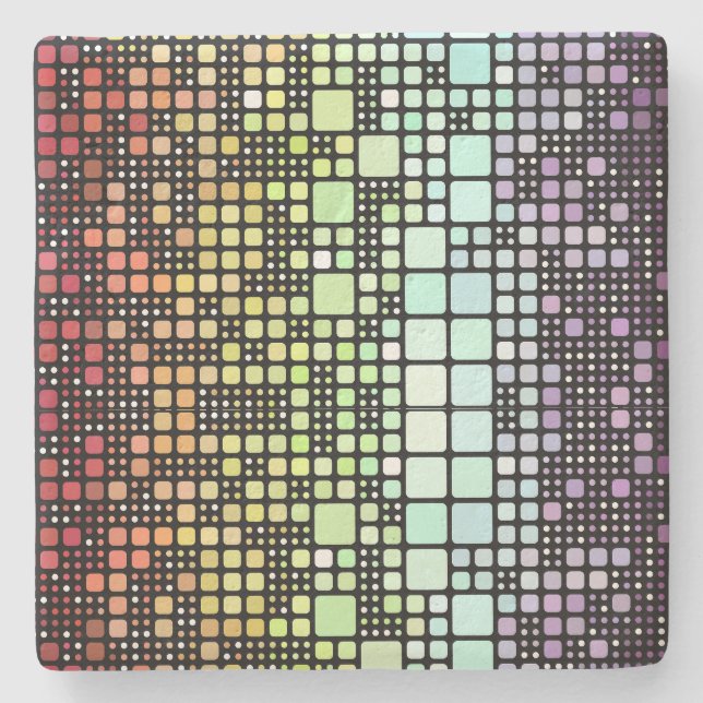 Retro Mod Geometric Groovy Funky Neurogender Pride Steinuntersetzer (Vorderseite)