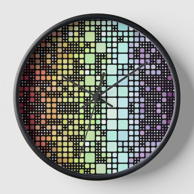 Retro Mod Geometric Groovy Funky Neurogender Pride Uhr (Vorderseite)