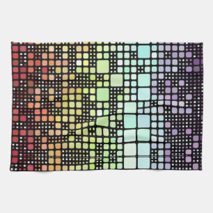 Retro-Mod-Geometrischer Groovy-Funky-Neurogender-S Geschirrtuch