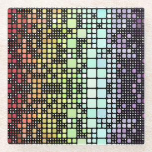 Retro-Mod-Geometrischer Groovy-Funky-Neurogender-S Glasuntersetzer