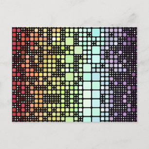 Retro-Mod-Geometrischer Groovy-Funky-Neurogender-S Postkarte