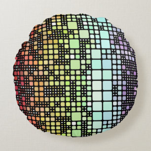 Retro-Mod-Geometrischer Groovy-Funky-Neurogender-S Rundes Kissen