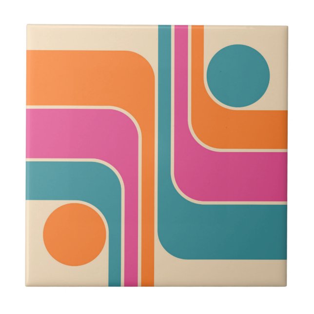 Retro-Mod-Geometrisches Design Fliese (Vorderseite)