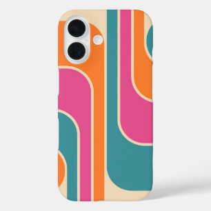 Retro-Mod-Geometrisches Design iPhone 16 Hülle