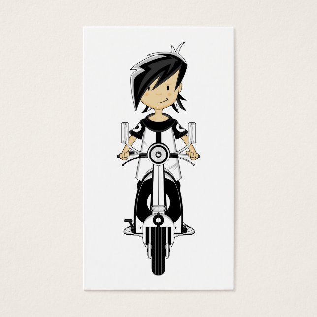 Retro Mod Girl on Scooter Lesezeichen (Vorderseite)