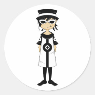 Retro Mod Girl Sticker