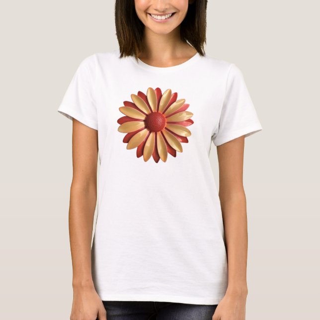 Retro MOD Hippie Daisy Blume - Trendy Fashion T-Shirt (Vorderseite)