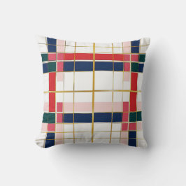 Retro MOD Kariert Red Blue Gold Weihnachten Kissen