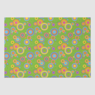 Retro-Mod-Kreise auf Grün Seidenpapier