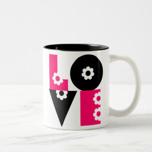 Retro-Mod-LIEBE Zweifarbige Tasse