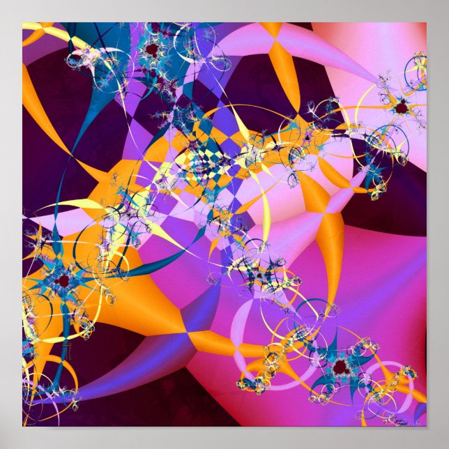 Retro-Mod Mandelbrot (12 von 12) Art Print Poster (Vorne)