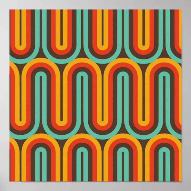 Retro-Mod Mid-Century-Abstrakt Poster (Vorne)