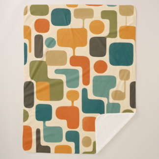 Retro-Mod-Mosaik-Fleece-Decke Sherpadecke