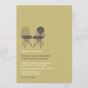 Retro Mod Perfect Sessellift Eames 2 Hochzeit Einladung