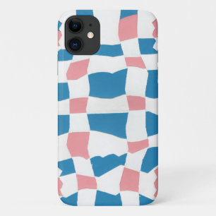 Retro Mod Pink Blue Checkerboard Abstrakt Case-Mate iPhone Hülle