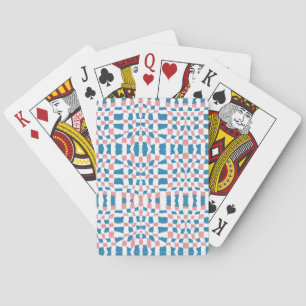 Retro Mod Pink Blue Checkerboard Abstrakt Spielkarten