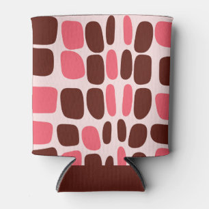 Retro-Mod-Pink-Schokoladen-Geometrie-Getränkekühle Dosenkühler