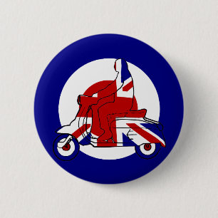 Retro Mod-Roller-Junge Großbritannien Button