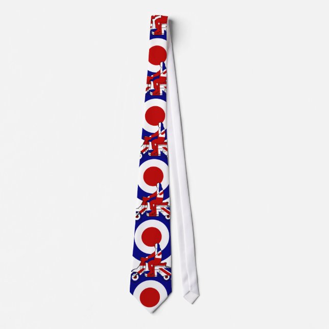 Retro Mod-Roller-Junge Großbritannien Krawatte (Vorderseite)