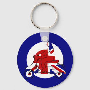 Retro Mod-Roller-Junge Großbritannien Schlüsselanhänger