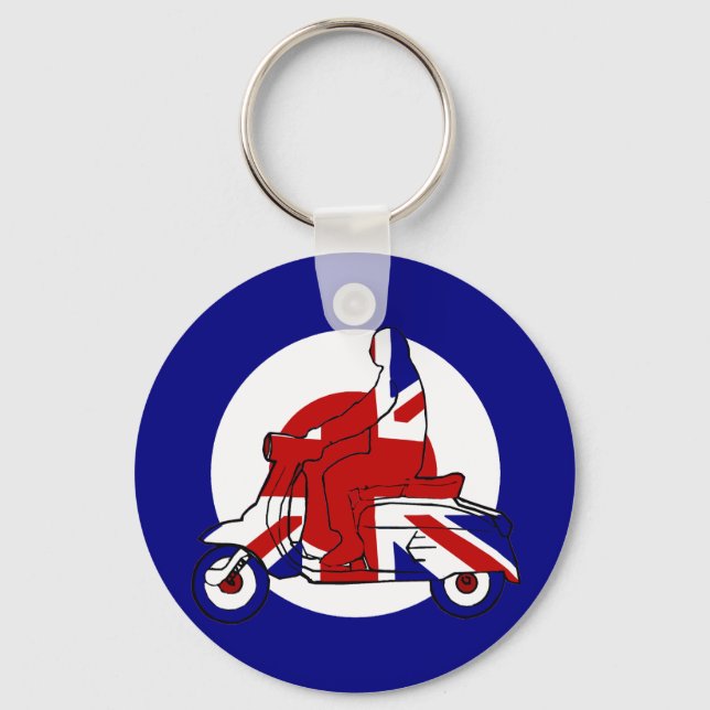 Retro Mod Scooter Boy UK Schlüsselanhänger (Vorderseite)