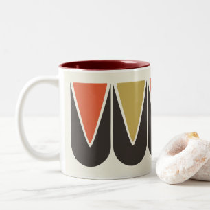 Retro Mod Ski Graphic Tasse Braungelb Orange