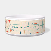 Retro Mod Sternexplosion Pet Food Bowl Liebe Tumor