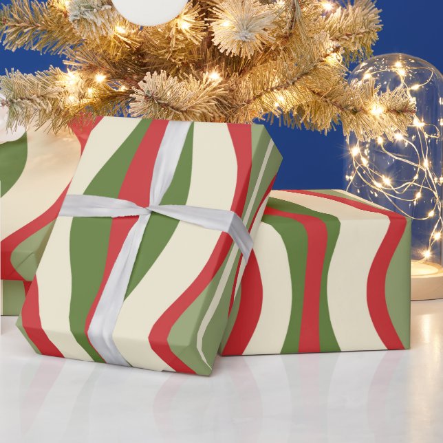 Retro Mod Weihnachts-Stundenglas Abstraktes Muster Geschenkpapier (Feiertage)