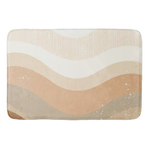 Retro-Mod-Wellen Erdiges Neutraldesign Badematte