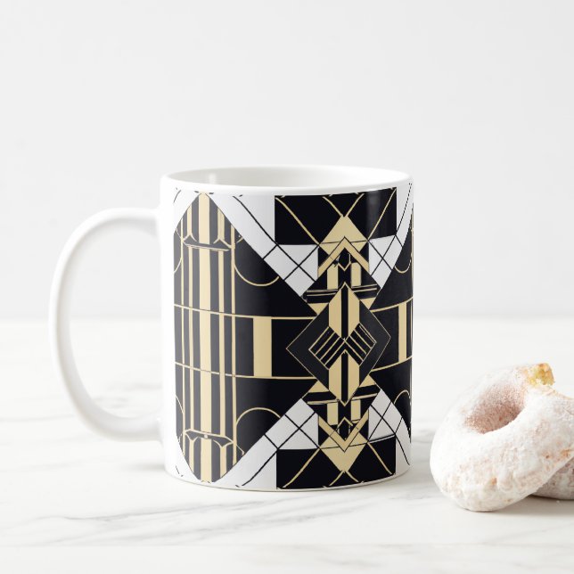 Retro Modern Art Deco Inspiriert Kaffee Tasse (Mit Donut)