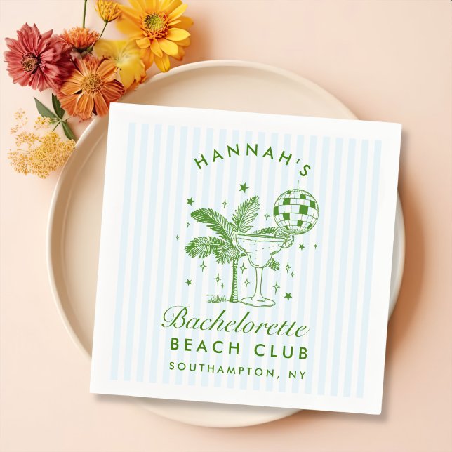 Retro Modern Bachelorette Grünbuch Napkins Serviette (Von Creator hochgeladen)