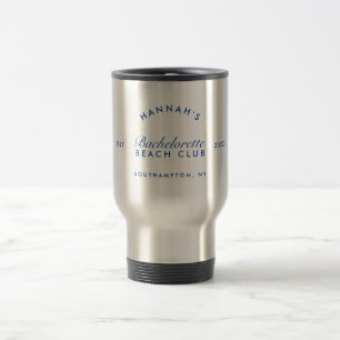 Retro Modern Bachelorette Navy Personalisiert Reisebecher