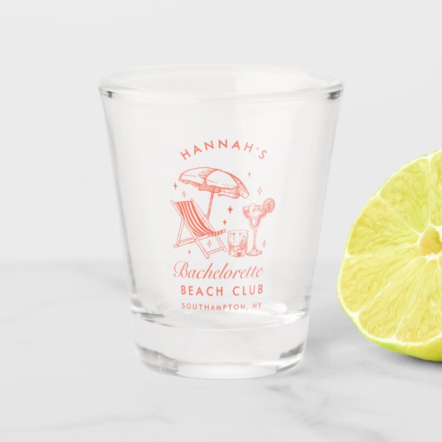 Retro Modern Bachelorette Weekend Party Schnapsglas (Vorderseite)