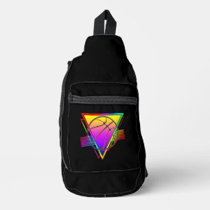 Retro Modern Basketball Ball Crossbody Bag