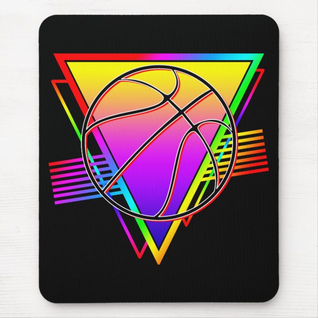 Retro Modern Basketball Ball Mousepad (Vorne)