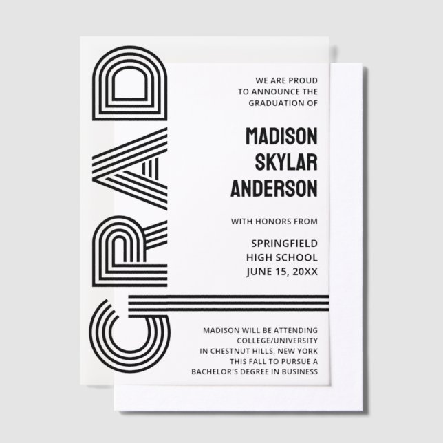 Retro Modern Black Cool Typografy Abschluss (Versetzt)