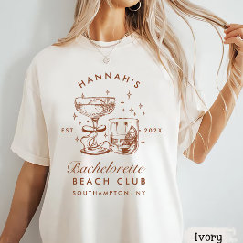 Retro-Modern Blau & Braun Junggesellinnen-Wochenen T-Shirt