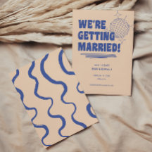 Retro Modern & Bold Typografy Blue Wedding
