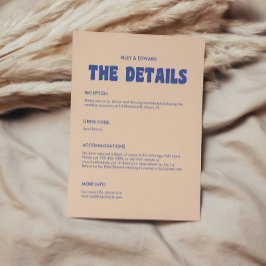 Retro Modern Bold Typografy Wedding Details Begleitkarte