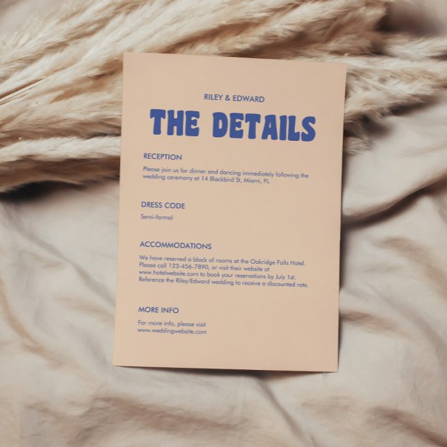 Retro Modern Bold Typografy Wedding Details Begleitkarte (Von Creator hochgeladen)