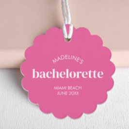 Retro Modern Bright Pink Girly Bachelorette Geschenkanhänger