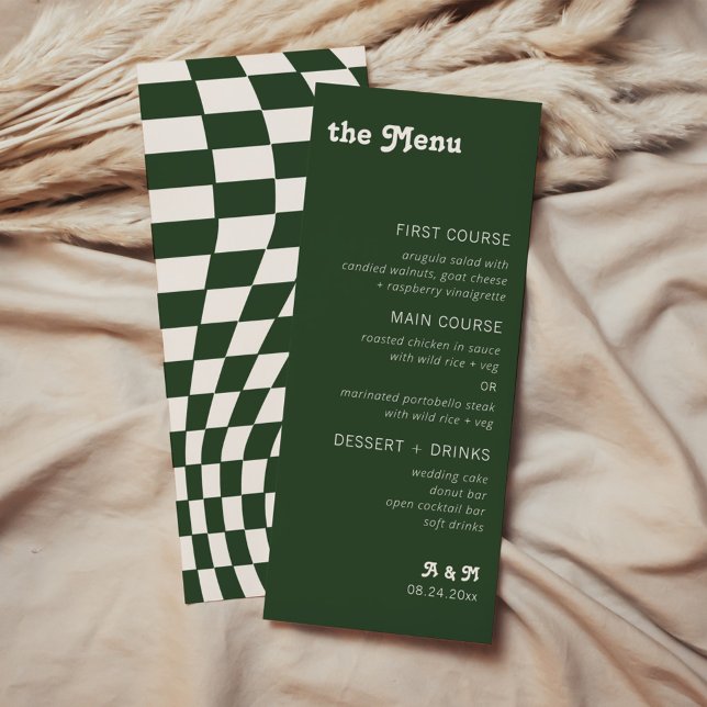 Retro Modern Chic Schachbrett Menu (Von Creator hochgeladen)